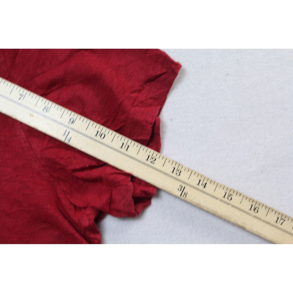 Kenneth Cole V-Neck T-Shirt Mens Large Red Excellent Slub Jersey Short Sleeve